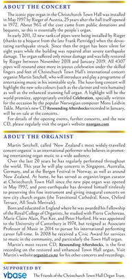 Flyer of march 6th organ concert